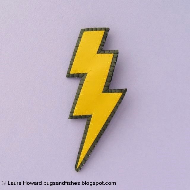 vegan leather lightning bolt brooch tutorial