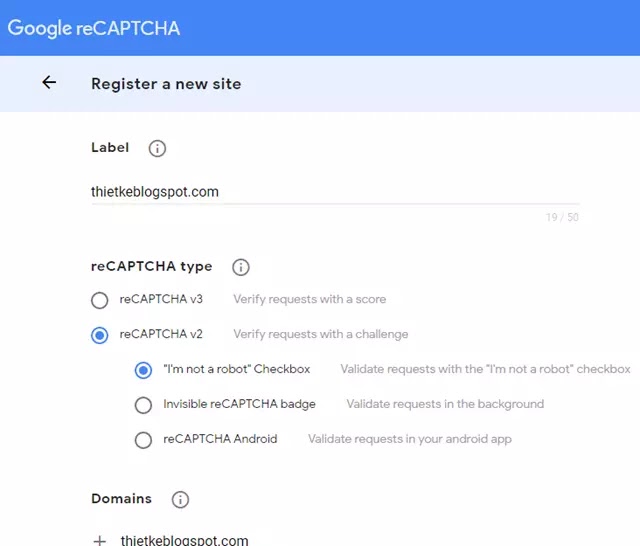 blogger insert google recaptcha v2