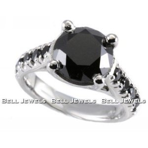 Huge 3.55ct Fancy-Black Diamond Engagement Ring