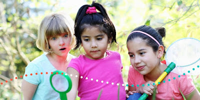 Children outside playing at summer camp Autism Society photo