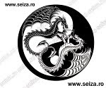 black and white tattoo / dragons tattoo / Yin Yang tattoo