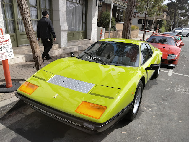 1980s Ferrari 512 BBi  parked on the street in Carmel.