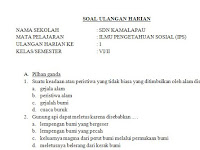 Soal Ulangan Harian IPS Kelas 6 Semester 2 Beserta Kunci Jawaban