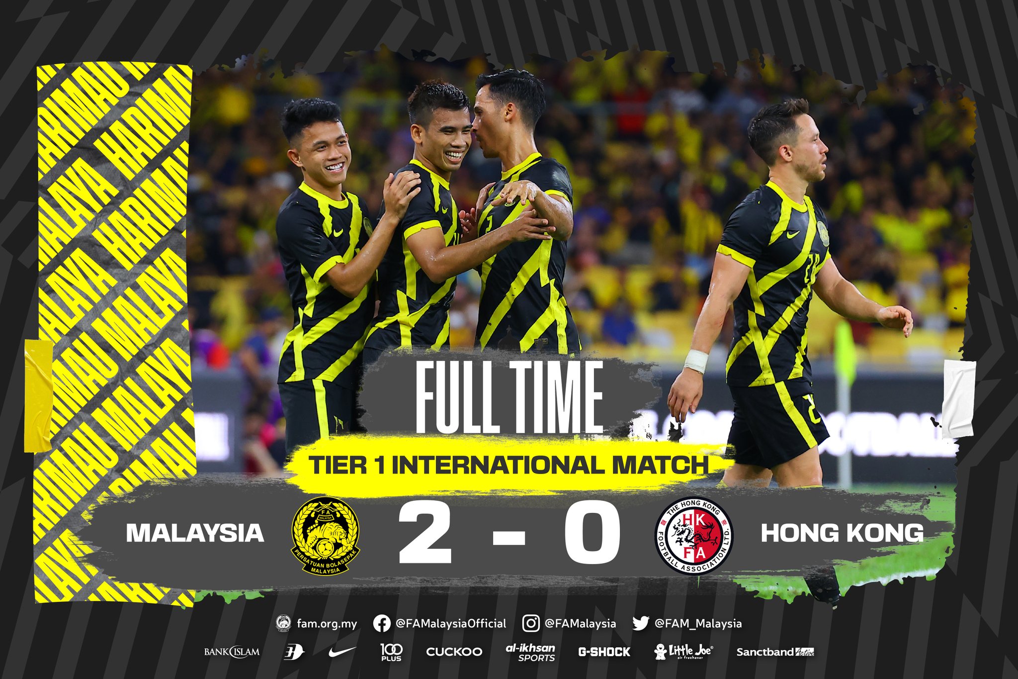 Keputusan Perlawanan Malaysia VS Hong Kong