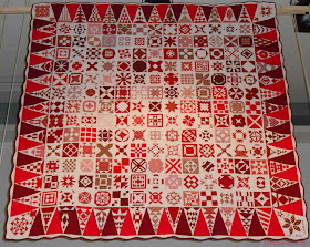 Dear Jane Quilt (Red and White) Nathalie Pierre, France
