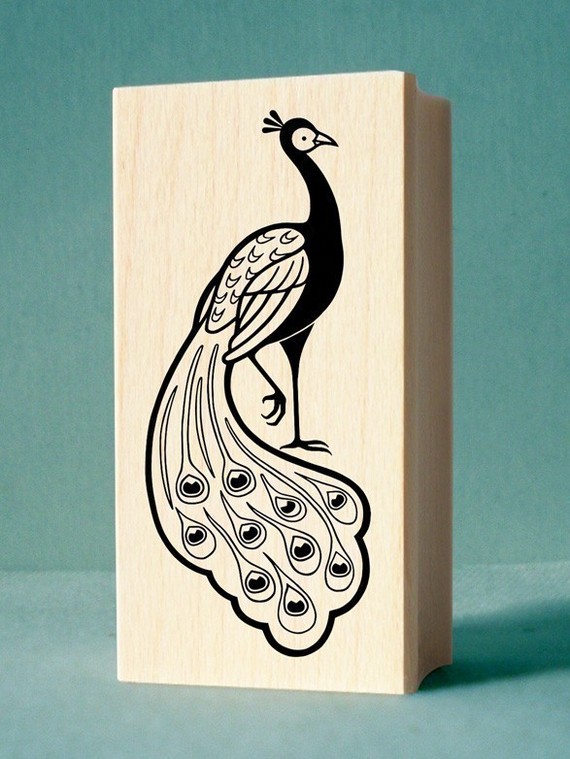 Next up also from Esty is this whimsical peacock stamp from nikoart 700