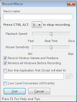 Opcja nagrywania nowego Makra w Macroscheduler