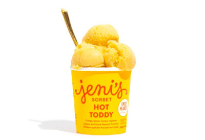 A pint of Jeni's Hot Toddy Sorbet.