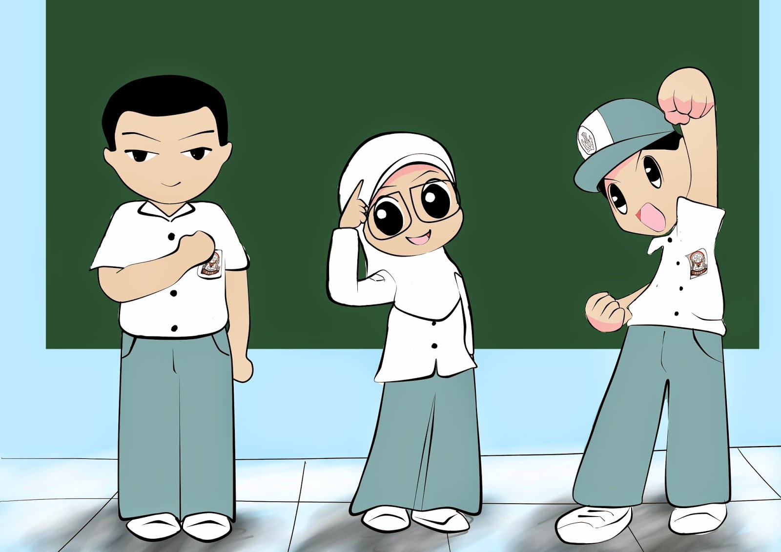 Gambar Animasi Keren: Gambar Kartun Sekolah Islami Untuk Anak