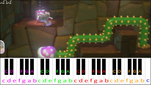 Piranha Creeper Creek (Super Mario 3D World) Piano / Keyboard Easy Letter Notes for Beginners