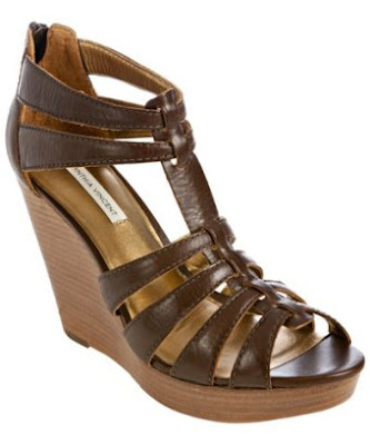 chocolate leather 'Jackson' wedge sandals