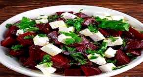 Healthy Roasted Beets salad with Feta Cheese