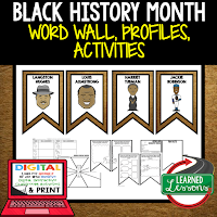 Black History Month Profiles & Activity Pages (History) Digital Google Option, Word Wall