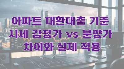 아파트 대환대출 기준 시세 감정가 vs 분양가 차이와 실제 적용