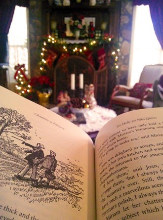 Book and Christmas Decorations