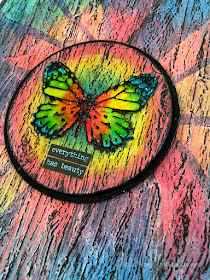 Canvas featuring Tim Holtz 3-D Texture Fades  - Lumbar and Butterfly Duo.