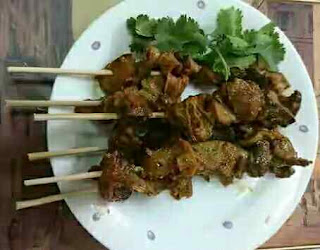 Cara membuat Sate Jeroan Ayam Bumbu Rujak - Aneka Resep