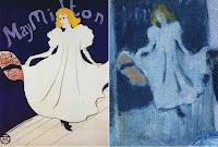Poster of May Milton by Henri de Toulouse-Lautrec, created in 1895, and inspired Picasso's The Blue Room painting via woman.