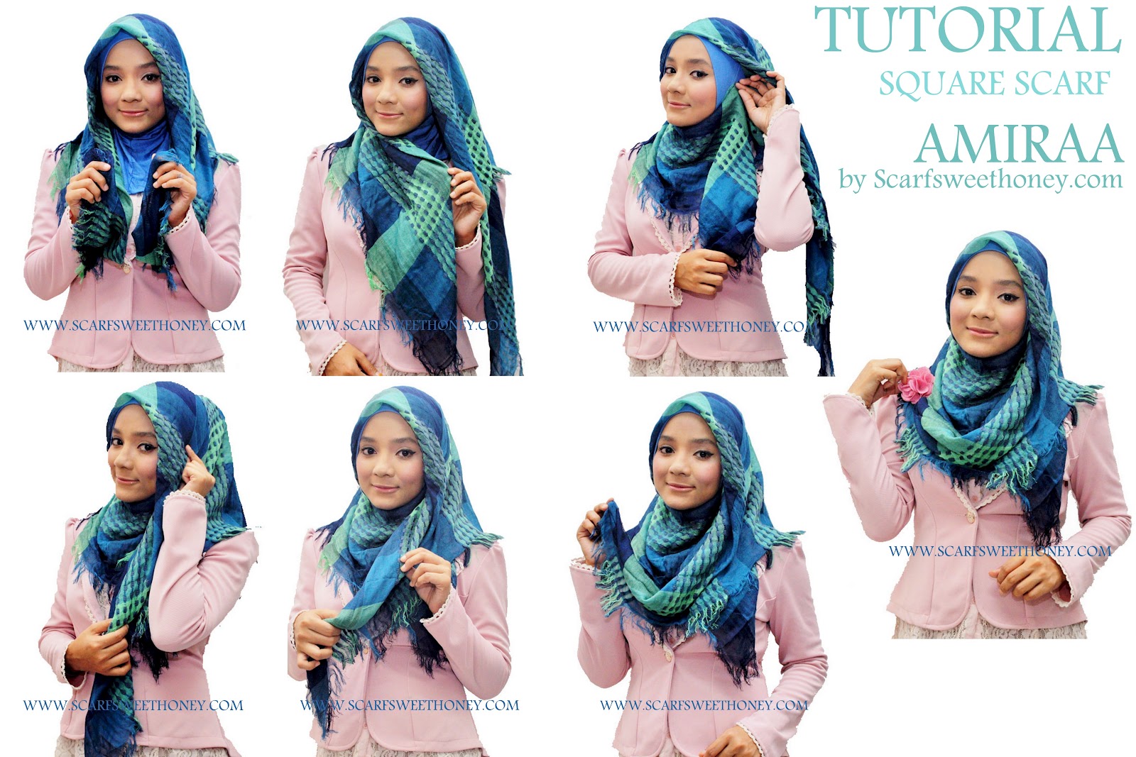 30 Kumpulan Tutorial Hijab Segi Empat Sifon Tahun Ini Tutorial