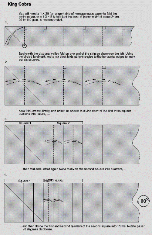 Origami Instructions King Cobra