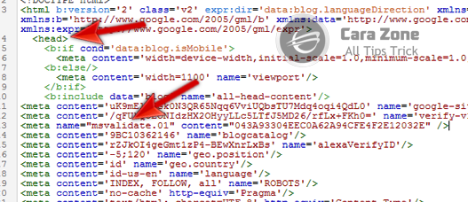 Cara Daftar Verifikasi Blog di Bing Webmaster