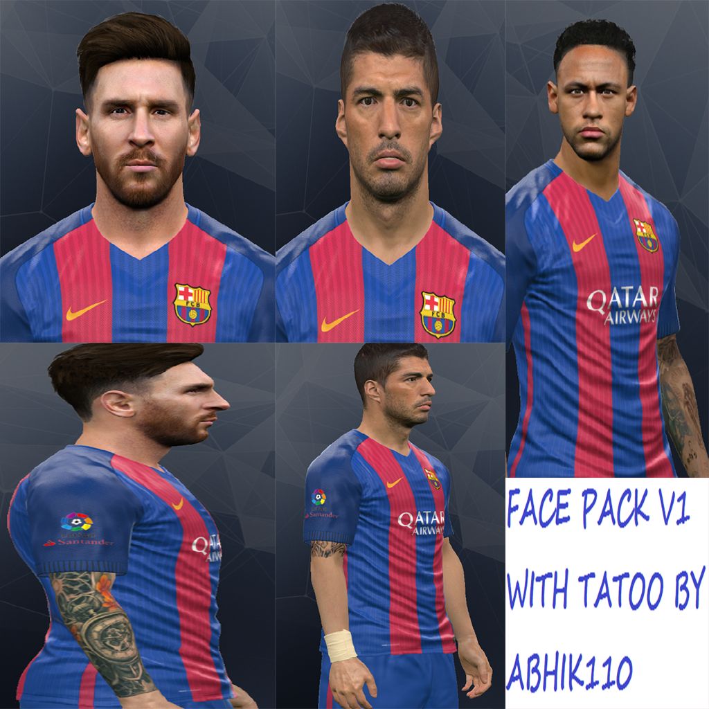 PES-MODIF: PES 2017 MSN Updated Face With Tattoo v1 by 