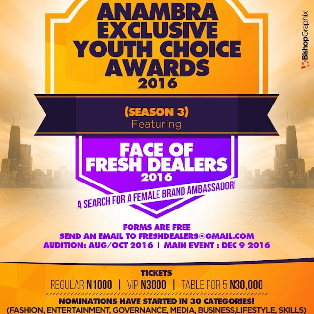 NOMINATION FOR ANAMBRA EXCLUSIVE YOUTH CHOICE AWARD 2016 HAVE STARTED