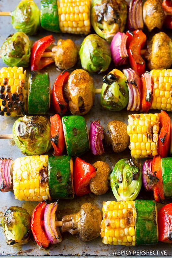 These 14 Vegetarian BBQ Recipes Are PERFECT for Fourth of July and other Patriotic Holidays! You can find skewers, burgers, and bowls!