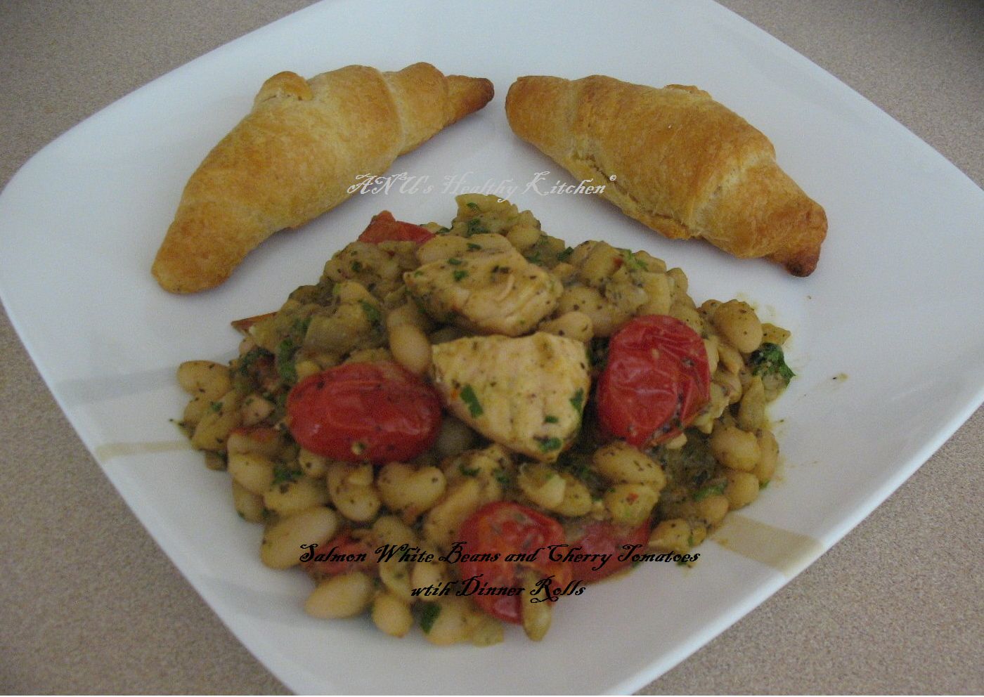 Salmong White Beans and Cherry Tomatoes