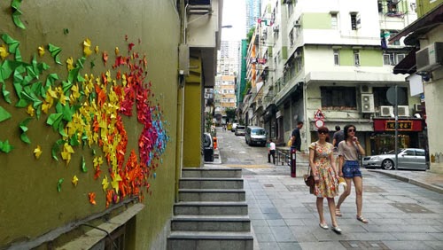 Graffiti Origami Di Dinding Jalan Hongkong - Vietnam