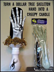Halloween candle, Halloween DIY, dollar store Halloween, creepy candle
