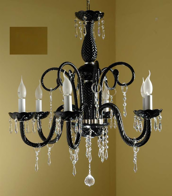 Lampadario-di-Murano-nero-con-gocce-Swarovski