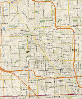 Map-Detroit, MI-Royal Oak City