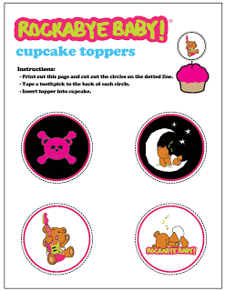 Rockabye Baby Cupcake Toppers.