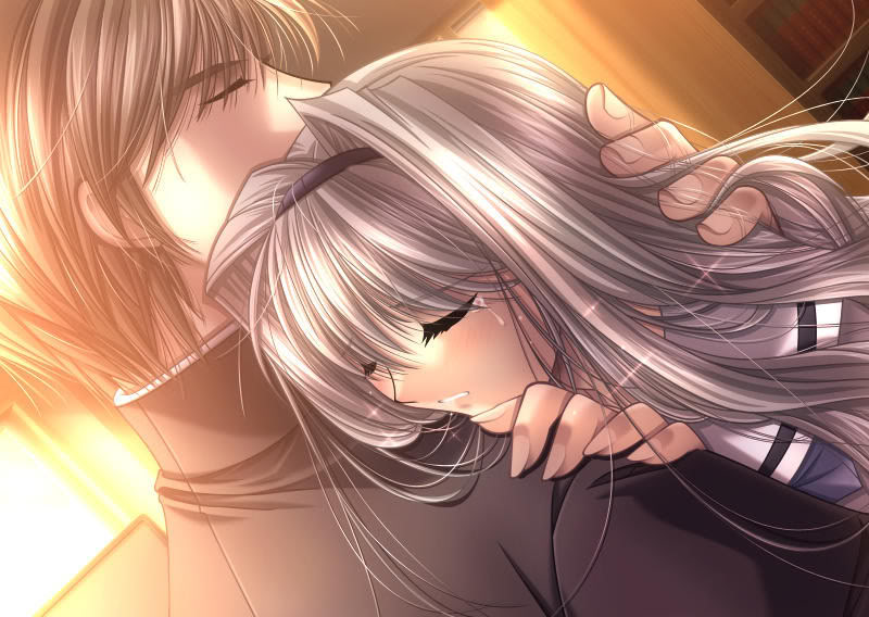 animated images of love couples. The anime couple shares lovely hugs, kisses, body movement and warmth 