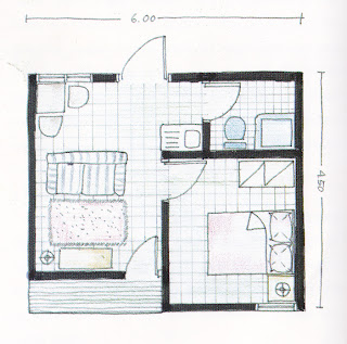 Layout atau denah rumah type 22 gambar