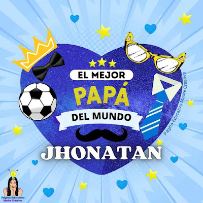 Solapín Nombre Jhonatan por el Día del Padre para imprimir gratis