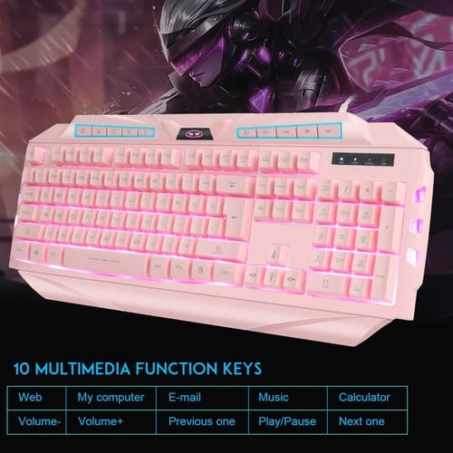 Review MageGee GK710 Pink Keyboard and Pink Mouse