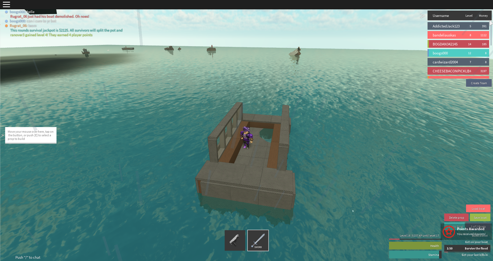 For Gamers Like Me Whatever Floats Your Boat A Free Survival Game On Roblox - roblox build a boat to survive a flood