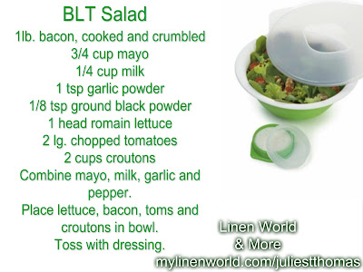 On the go salad bowl from Linen World with BLT Salad recipe