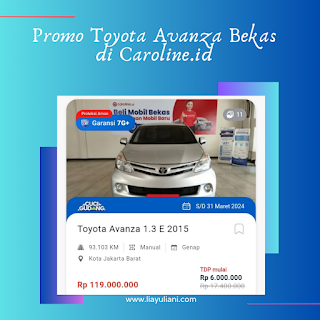 Promo Toyota Avanza bekas di Caroline.id