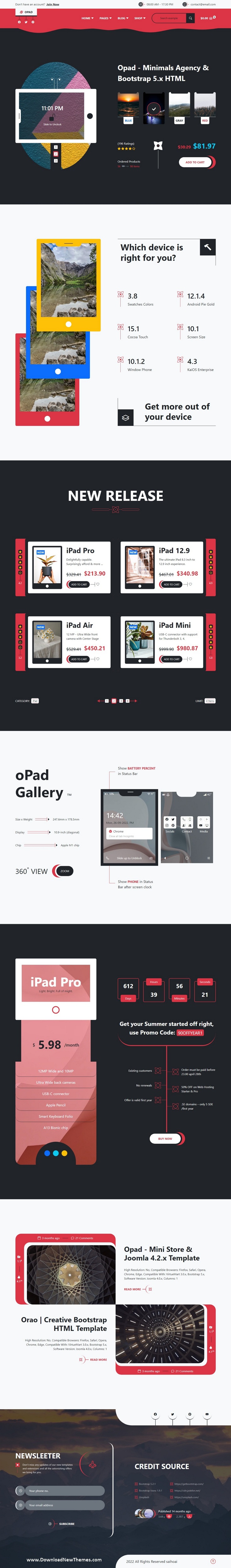 Opad - Mini Store HTML Template Review