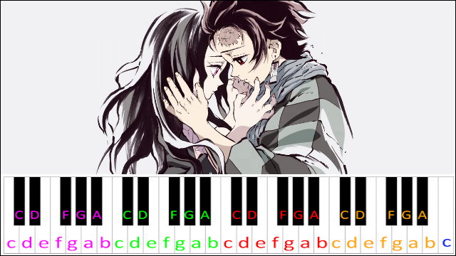 Kamado Tanjiro No Uta (Demon Slayer ED EPS 19) Piano / Keyboard Easy Letter Notes for Beginners