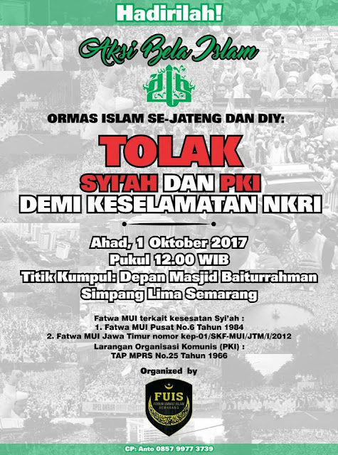 Hadirilah Event: Ormas Islam Se-Jateng dan DIY Tolak Syi'ah dan PKI demi Keselamatan NKRI