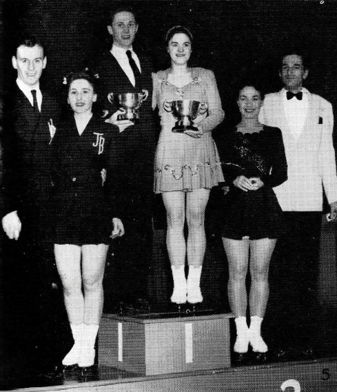 Ice dancers Bunty Radford and Alex D.C. Gordon (left), Sybil Cooke and Bob S. Hudson (center) and Julie and Bill Barrett (right)