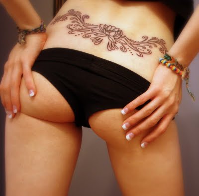Hot Lower Back Tattoo For Girls | Feminine Tattoo Design | Lotus Flower Tattoo