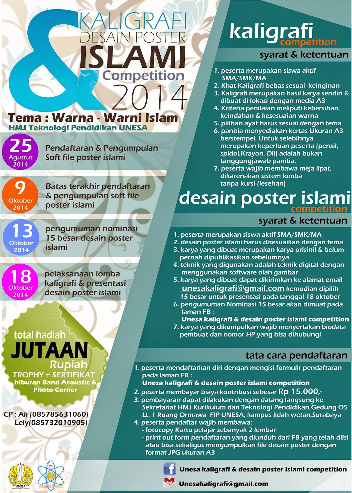 jurnal belajar Ali kaligrafi Desain poster islami  