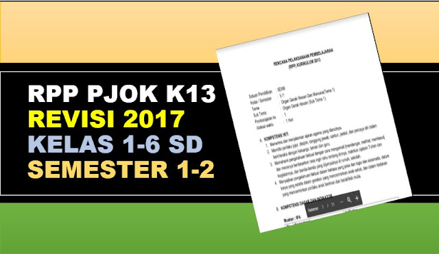 RPP PJOK Kelas 6 SD/MI Semester 1 dan 2 K13 Revisi 2018