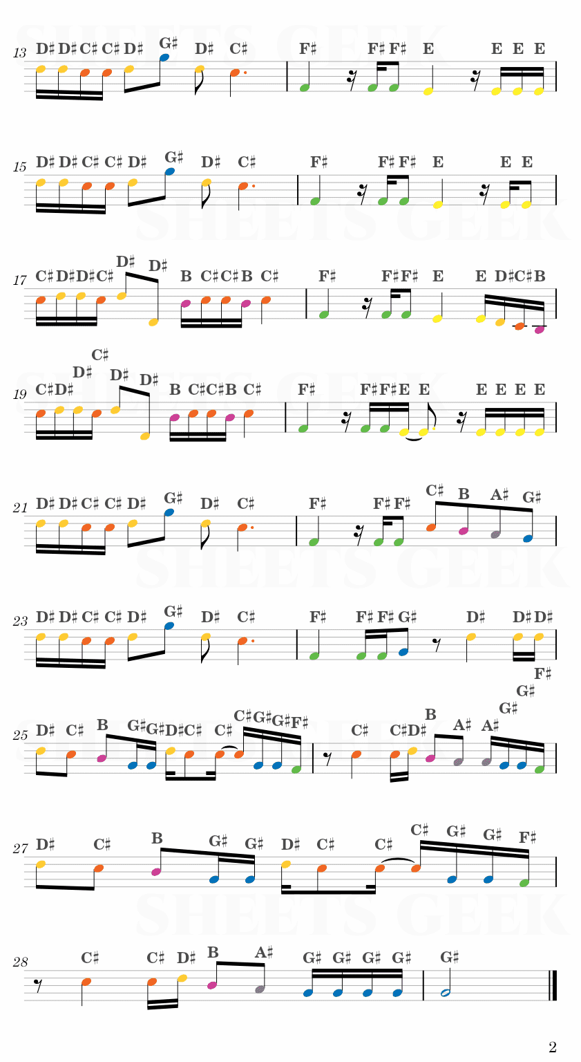 Old Town Road - Lil Nas X Easy Sheet Music Free for piano, keyboard, flute, violin, sax, cello page 2