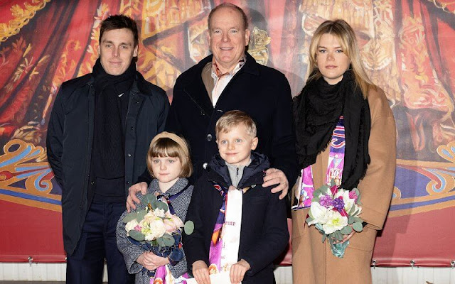 Prince Albert, Crown Prince Jacques, Princess Gabriella, Camille Gottlieb and Louis Ducruet. Princess Charlene